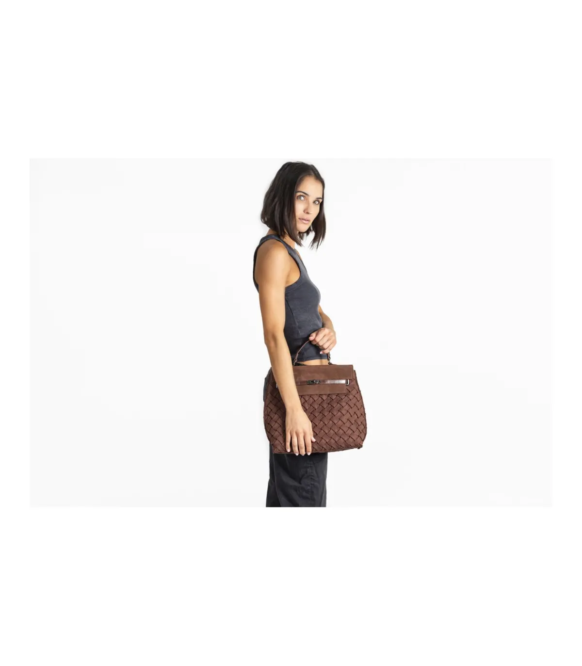 Bolso Mochila Solapa Plisado Trenza Christine-Salvador Bachiller