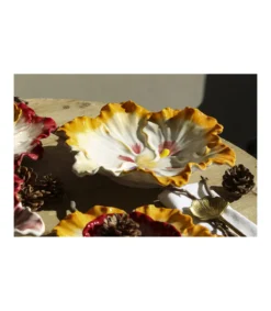 Fuente Plato Flor Pintado A Mano Diametro 28cm Love&home-Salvador Bachiller Clearance