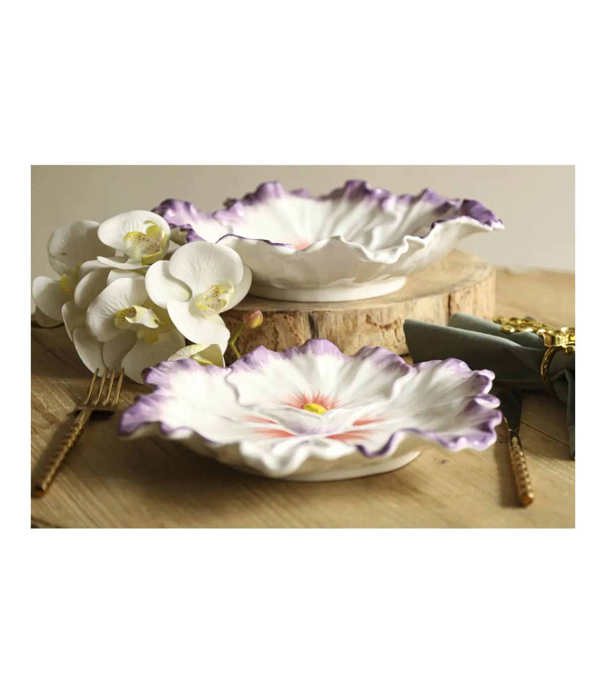 Plato Diametro Flor Pintado A Mano 24cm Love&home-Salvador Bachiller Sale