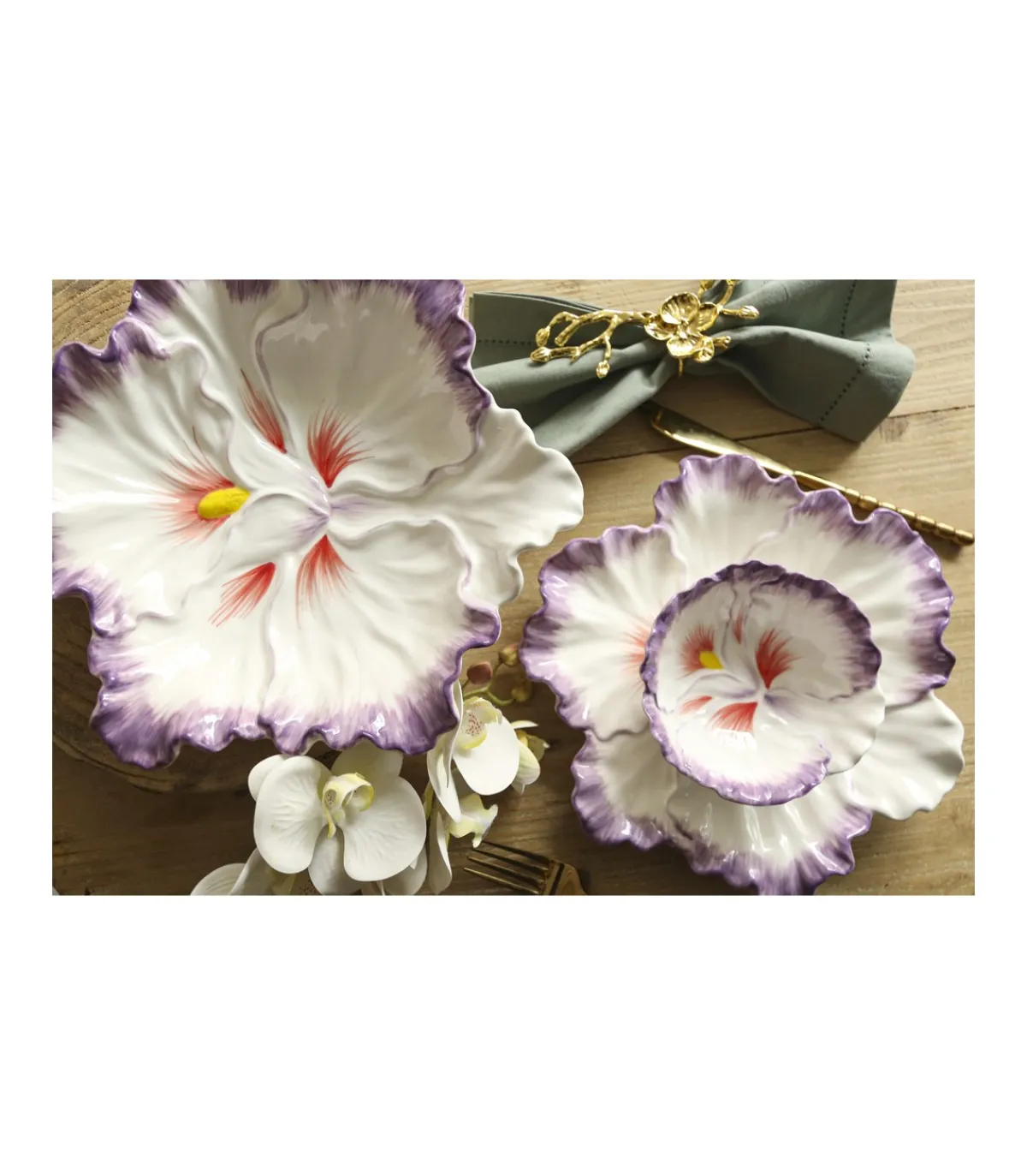 Plato Diametro Flor Pintado A Mano 24cm Love&home-Salvador Bachiller Sale