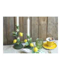 Portavelas 2 Limones Alto 15cm Love&home-Salvador Bachiller Online