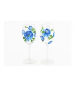 Set De 2 Copas Pintado A Mano Flores Love&home-Salvador Bachiller