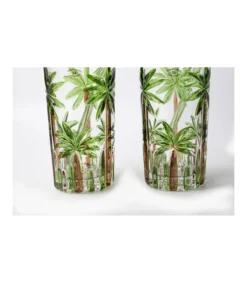 Set De Mojito 2 Vaso Pintado A Mano Palmeras Pajitas Love&home-Salvador Bachiller New