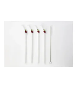 Set De 4 Pajitas Cerezas Con Cepillo Love&home-Salvador Bachiller Online