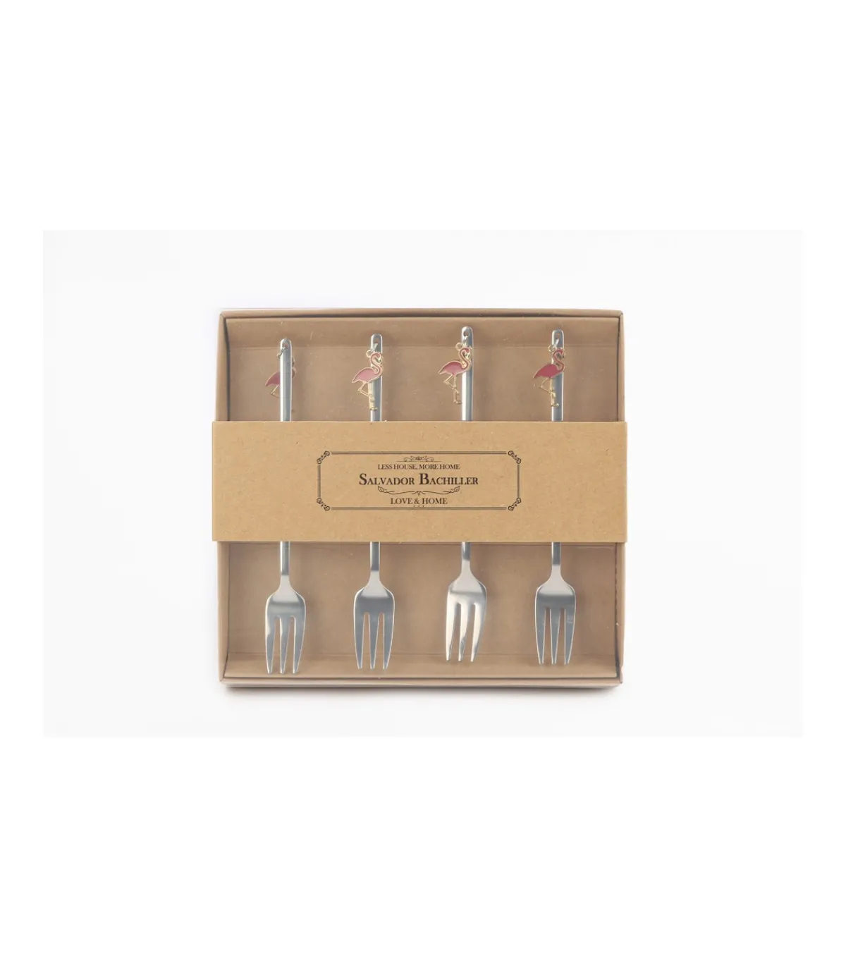 Set De 4 Tenedores Flamingos Love&home-Salvador Bachiller New