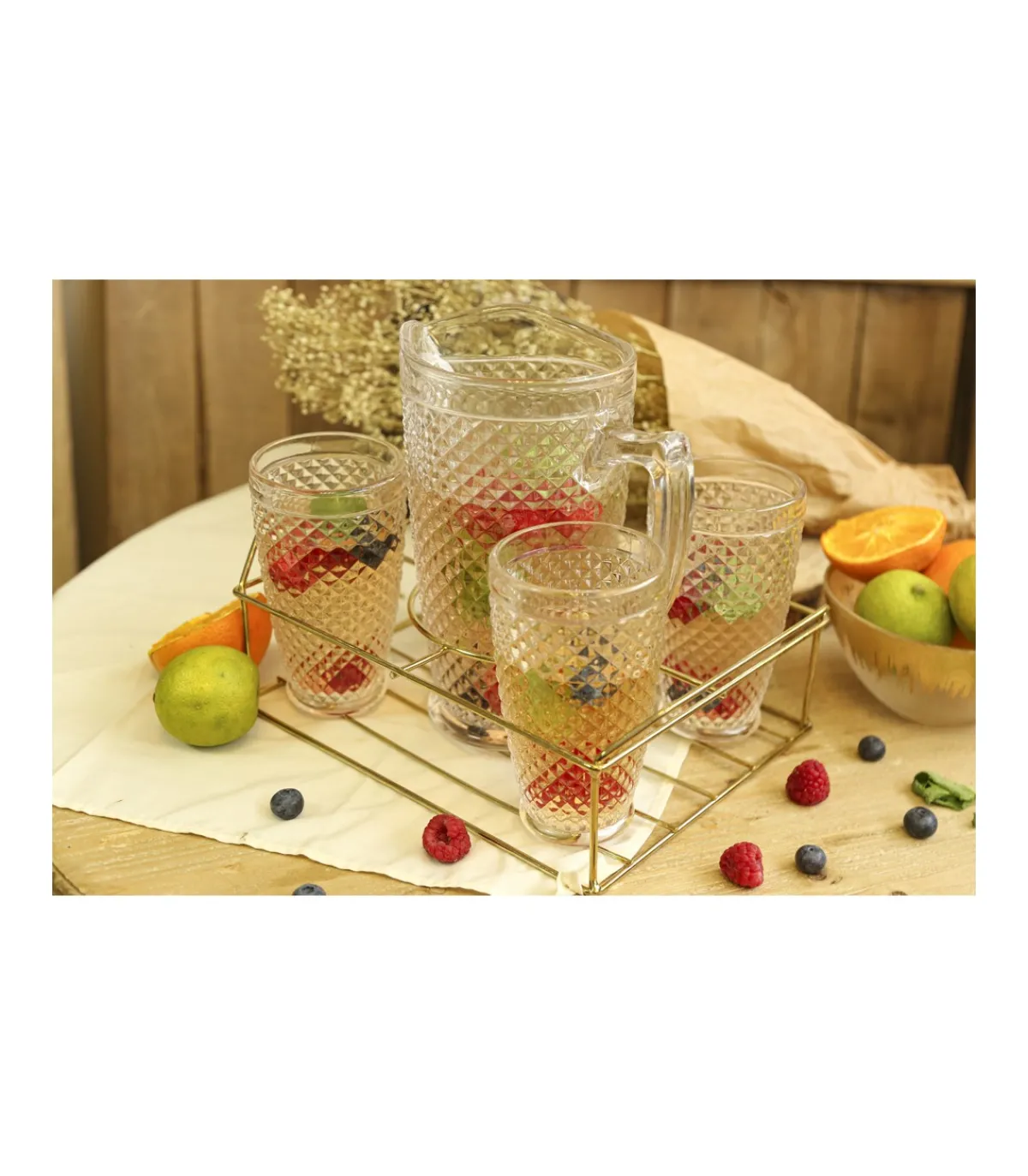Set Jarra Y 4 Vasos 350ml Love&home-Salvador Bachiller Online