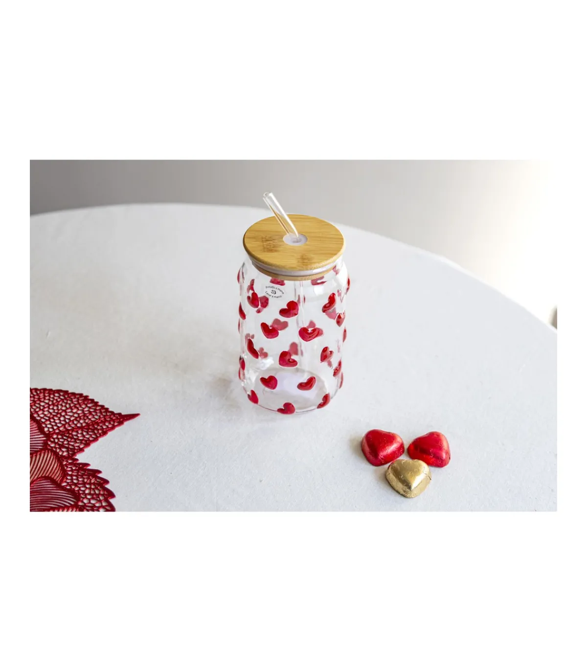 Vaso Con Tapa Bambú Corazones Love&home-Salvador Bachiller Hot
