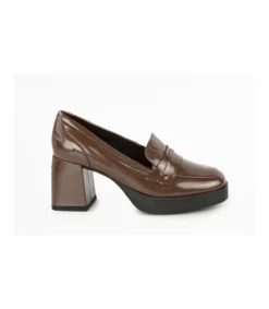 Zapato Mocasin Con Tacon Charol Mauve-Salvador Bachiller Hot