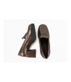 Zapato Mocasin Con Tacon Charol Mauve-Salvador Bachiller Hot