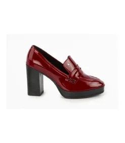 Zapato Mocasin Con Tacon Charol Mauve-Salvador Bachiller Sale
